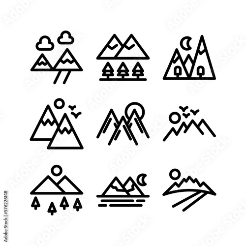 mountain icon or logo isolated sign symbol vector illustration - high quality black style vector icons 