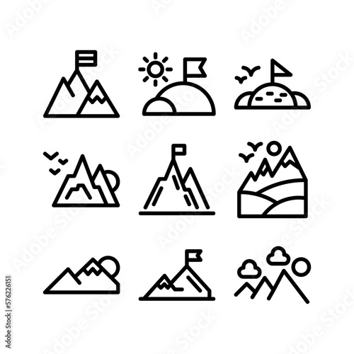 mountain icon or logo isolated sign symbol vector illustration - high quality black style vector icons 