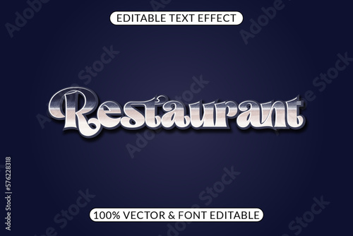 Editable Glossy and Retro Restaurant Text Effects photo