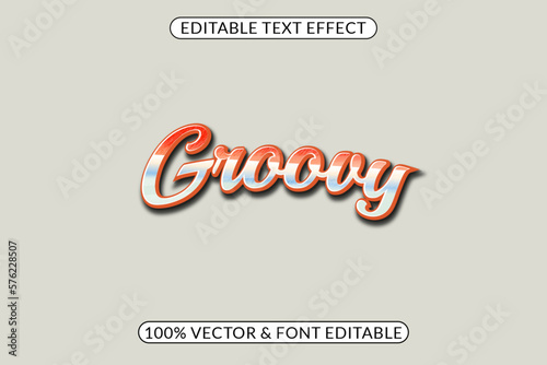 Editable Glossy and Retro Groovy Text Effects photo