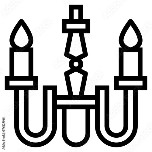 chandelier line icon style