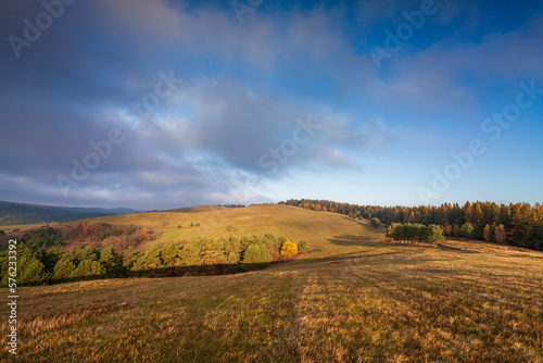 autumn meadows in the Low Beskids  Rzepedka