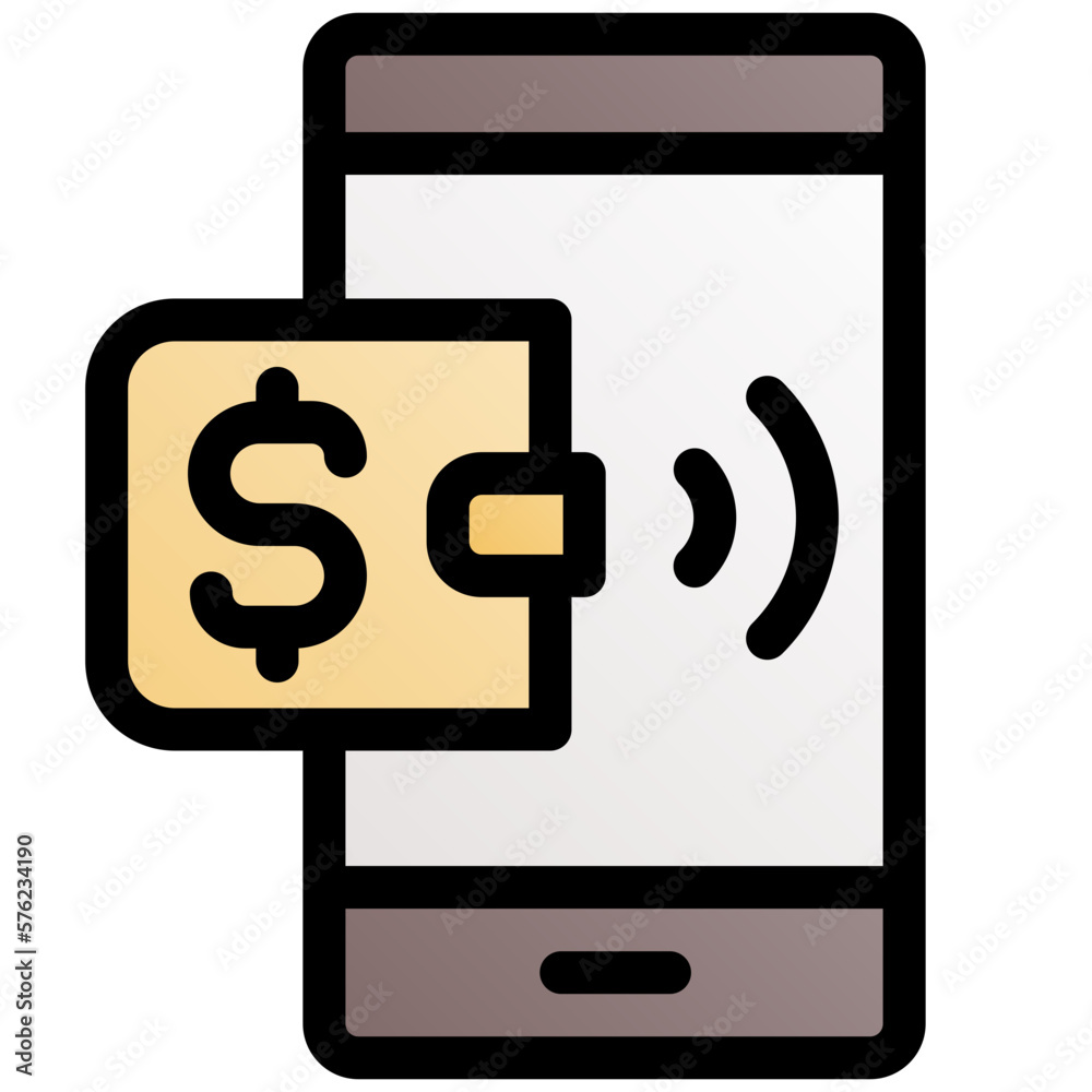 e-wallet black outline filled color icon e-wallet black outline filled color icon