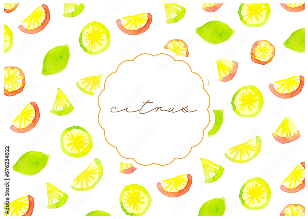 citrus pattern drawn in watercolor citrus pattern drawn in watercolor