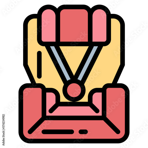 car seat filled outline icon style