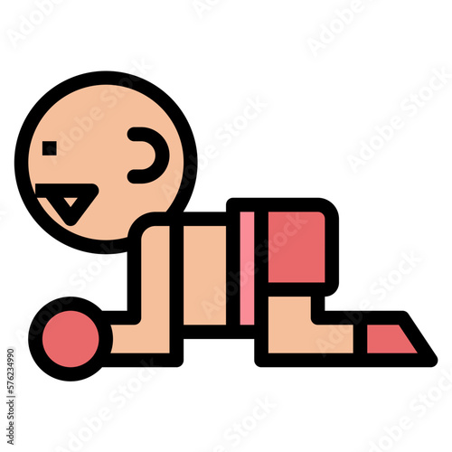 crawl filled outline icon style