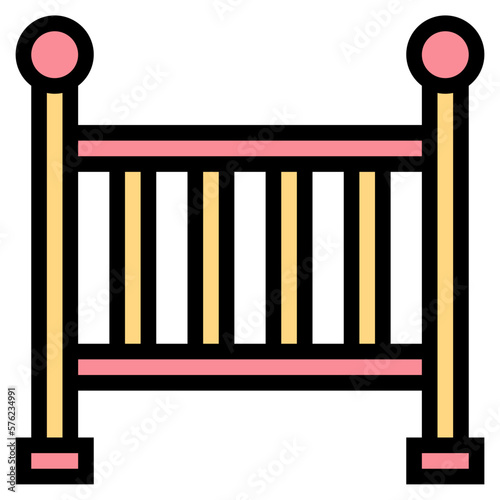 crib filled outline icon style