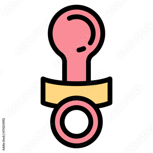 pacifier filled outline icon style