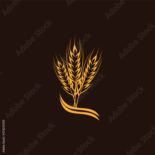 wheat and stalk logo design