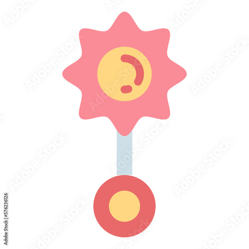 rattle flat icon style