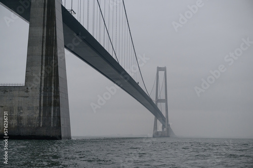 overcast and dperessed moody weather with the Big Belt bridge in Denmark
