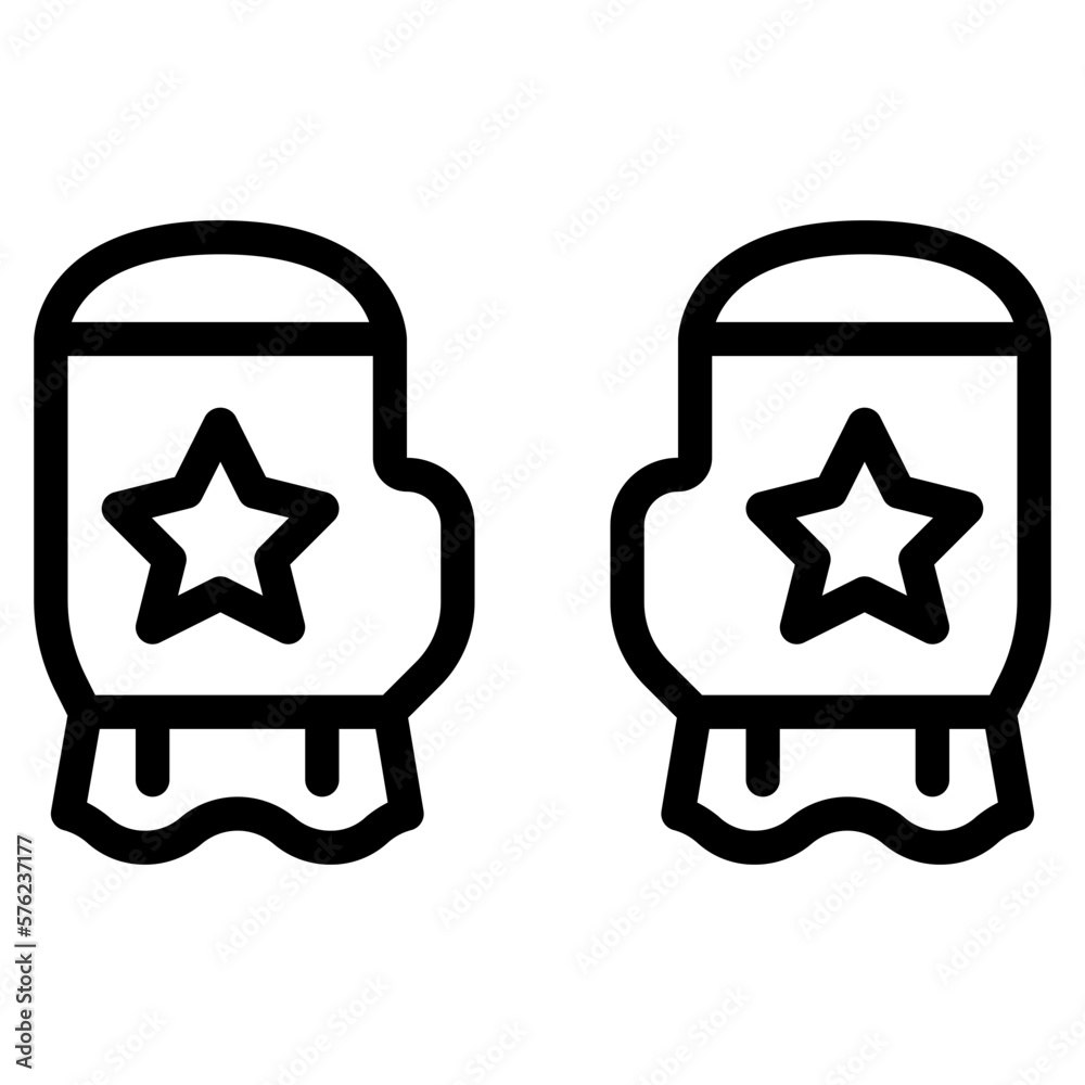 mitten line icon style