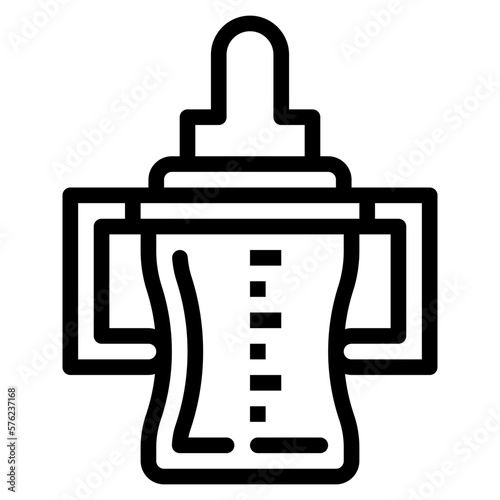 pacifier bottle line icon style