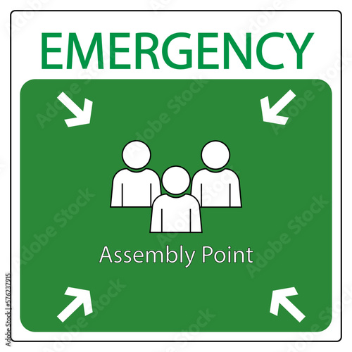 Emergency assembly point signage