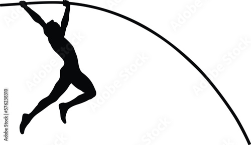 pole vault athlete jumper black silhouette