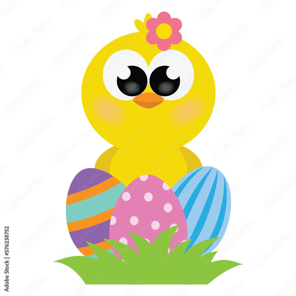 Easter yellow chick vector cartoon illustration Easter yellow chick vector cartoon illustration
