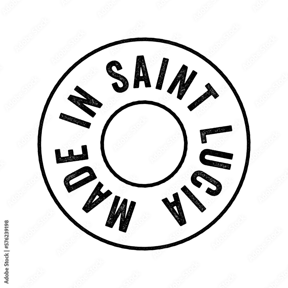 Made in Saint Lucia text emblem stamp, concept background Made in Saint Lucia text emblem stamp, concept background