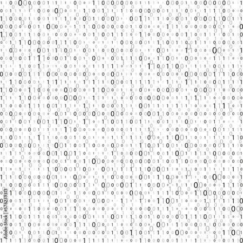Matrix. Stream of binary code. Numbers on the screen. The concept of coding. One zero.