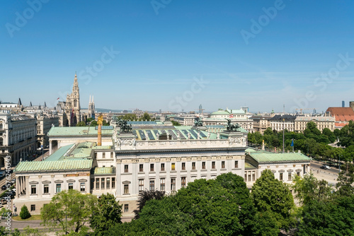 The austrian parliament view from the supreme court of justice building in Vienna or the oberlandsgericht photo