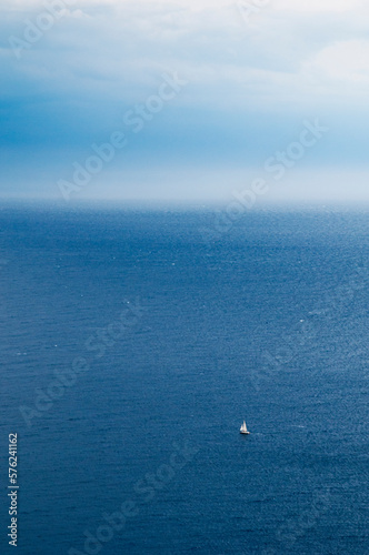 Lonely sea boat photo
