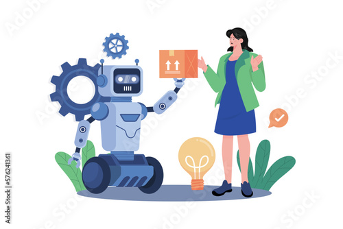Industry Robotization Illustration concept bo white background