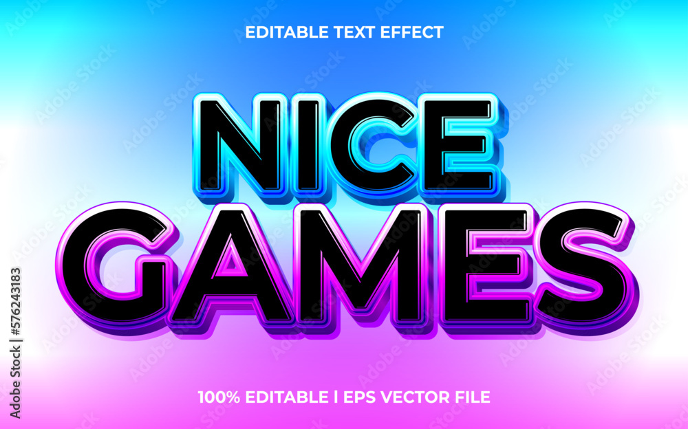 Nice game 3d text effect and editable text, template 3d style use for esport tittle