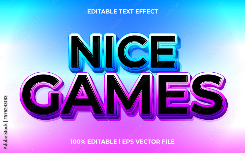 Nice game 3d text effect and editable text, template 3d style use for esport tittle Nice game 3d text effect and editable text, template 3d style use for esport tittle