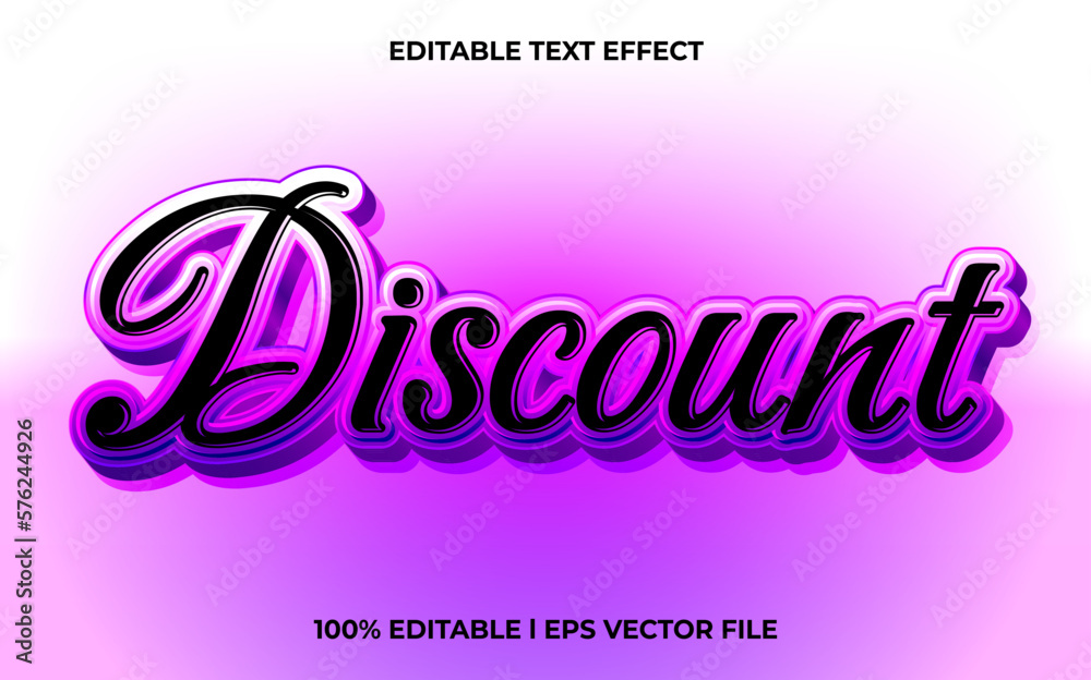 Discount 3d text effect and editable text, template 3d style use for business tittle Discount 3d text effect and editable text, template 3d style use for business tittle