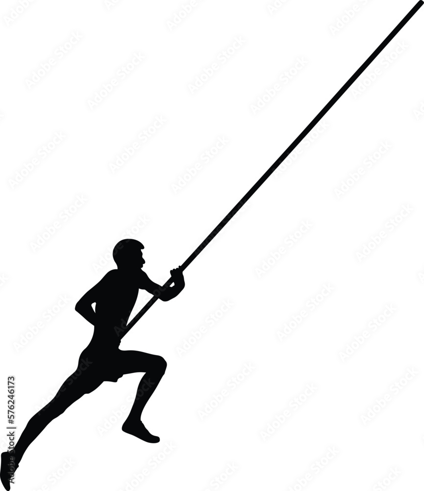 pole vault male athlete running pole black silhouette pole vault male athlete running pole black silhouette