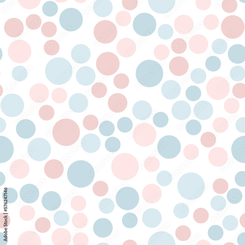 Vibrant seamless repeating pattern of pale pastel bubbles for printing on clothes, bags, cups, wallpapers, postcards, wrappers and other surfaces