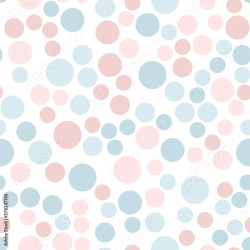 Vibrant seamless repeating pattern of pale pastel bubbles for printing on clothes, bags, cups, wallpapers, postcards, wrappers and other surfaces