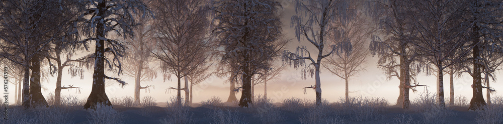 custom made wallpaper toronto digitalSnow covered Trees create Atmospheric Winter Woodland Banner. Seasonal Concept.