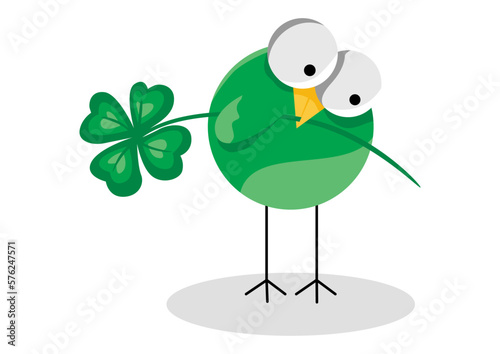St Patrick s day bird holding a green clover