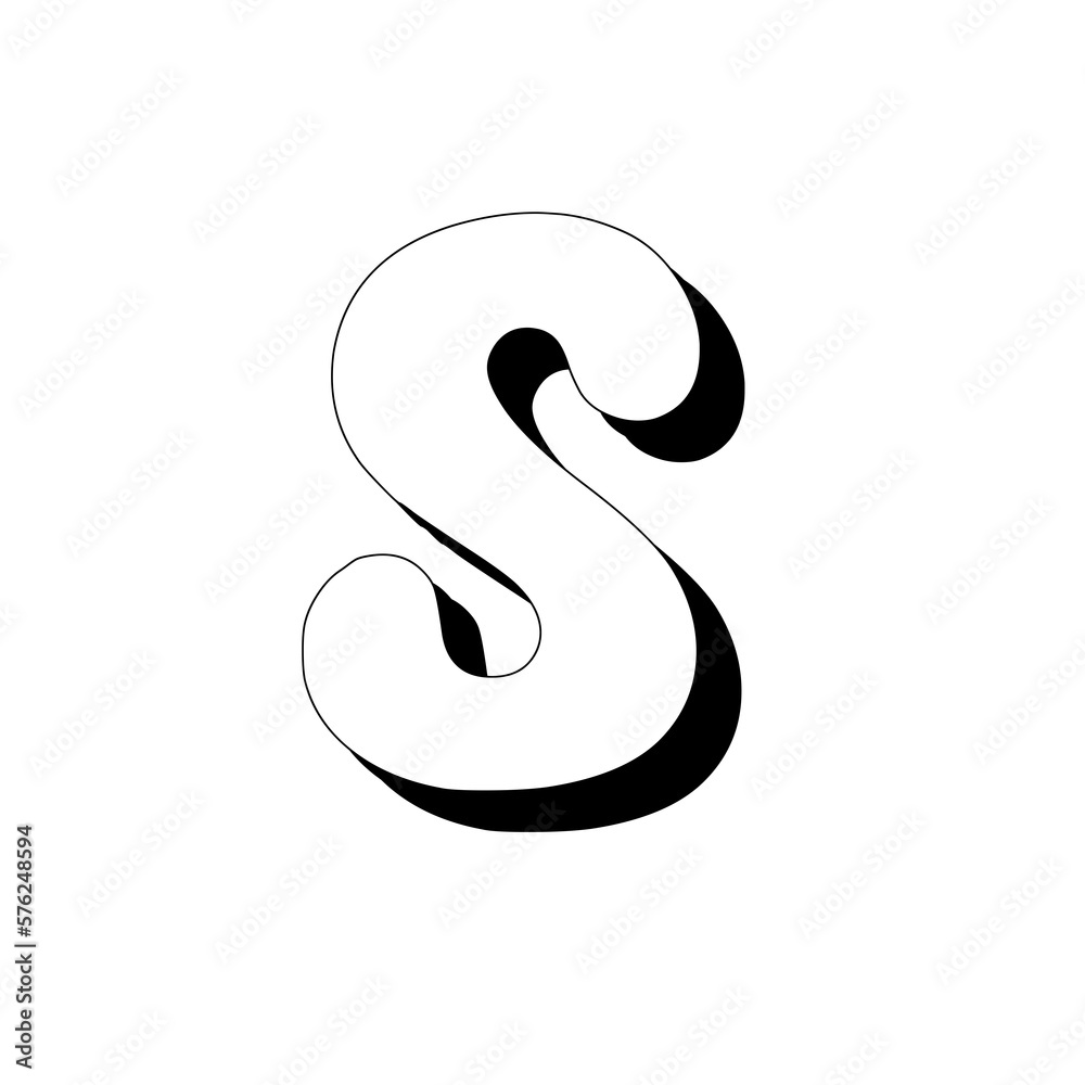 Hand drawn doodle uppercase letter S. Capital letters modern design. Handwritten English single abc letter symbol. Handdrawn font style of English alphabet. Single character S Hand drawn doodle uppercase letter S. Capital letters modern design. Handwritten English single abc letter symbol. Handdrawn font style of English alphabet. Single character S