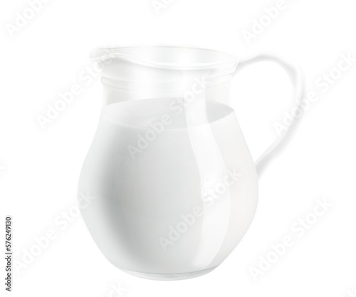 Принти на полотні Milk jug of fresh milk isolated on transparent background
