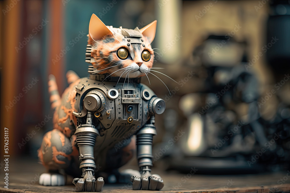 Robot cat, generative ai Robot cat, generative ai