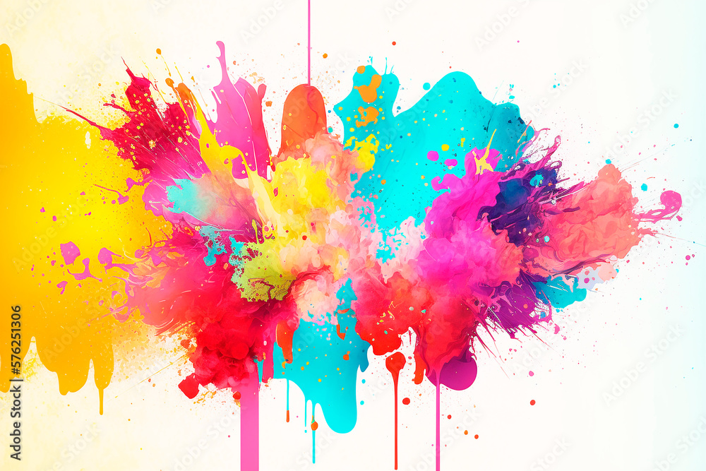 Fototapeta premium Abstract background colorful paint splash. Modern wallpaper