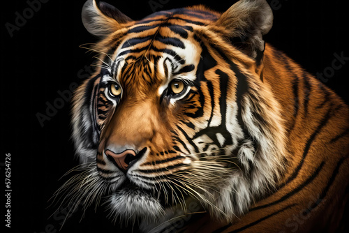 Tiger portrait. Generative ai design.