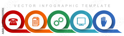 Technology icon set, miscellaneous icons such as phone, document, gears, tv and hand for webdesign and mobile applications, flat design infographic vector template in eps 10