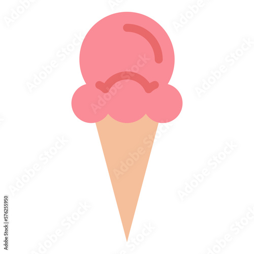 cone ice cream flat icon style