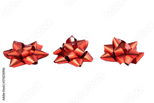 Fotografie Red bow isolated on white background with clipping path