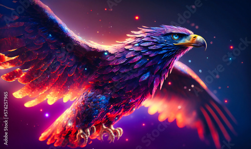 A regal eagle soaring through the sky © Nilima