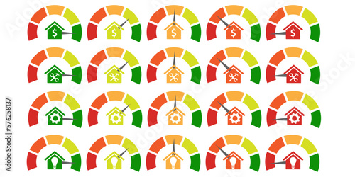 Energy house. energy chart. 3d vector illustration. Chart concept. 