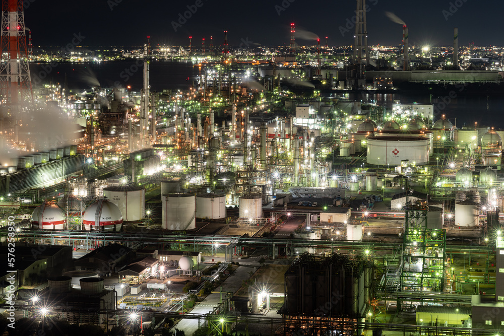 Fototapeta premium 美しい工場夜景 三重県