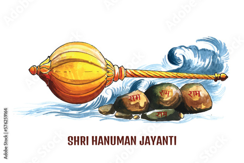 Schilderij op canvas Sri hanuman jayanti festival celebration card background