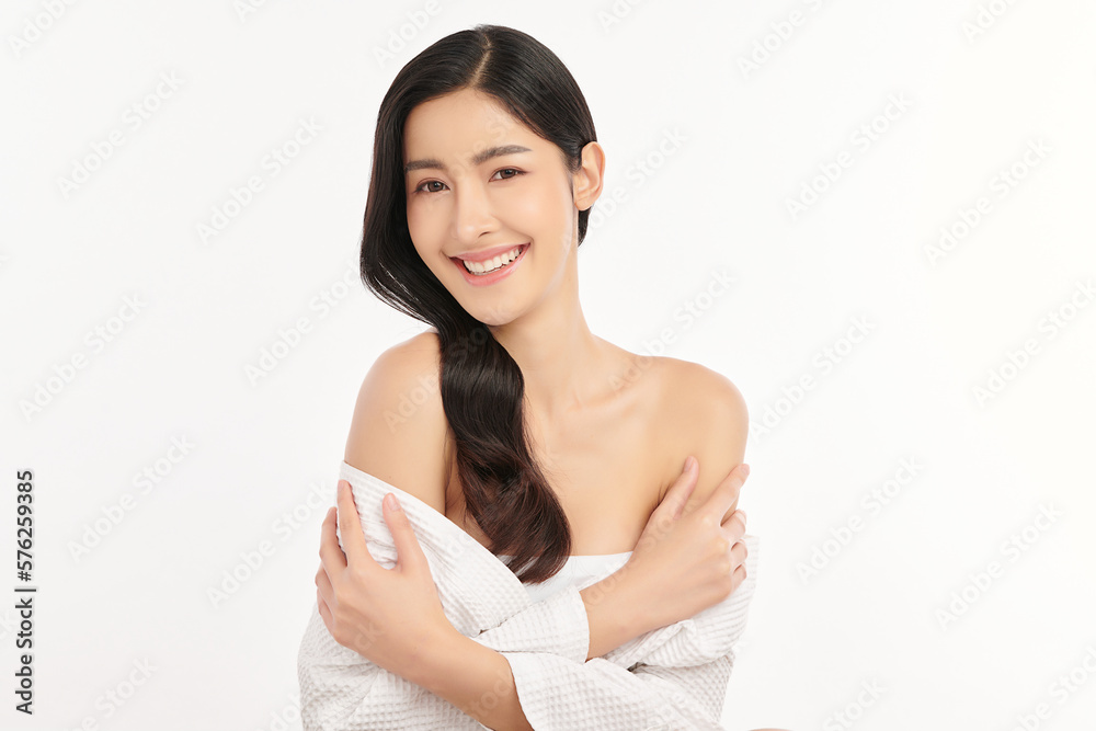 Beautiful young asian woman with clean fresh skin on white background, Face care, Facial treatment, Cosmetology, beauty and spa, Asian women portrait. Beautiful young asian woman with clean fresh skin on white background, Face care, Facial treatment, Cosmetology, beauty and spa, Asian women portrait.