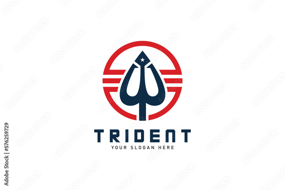 Circular Trident logo design icon vector illustration Circular Trident logo design icon vector illustration