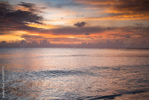 amazing sunset on the sea tropical beach