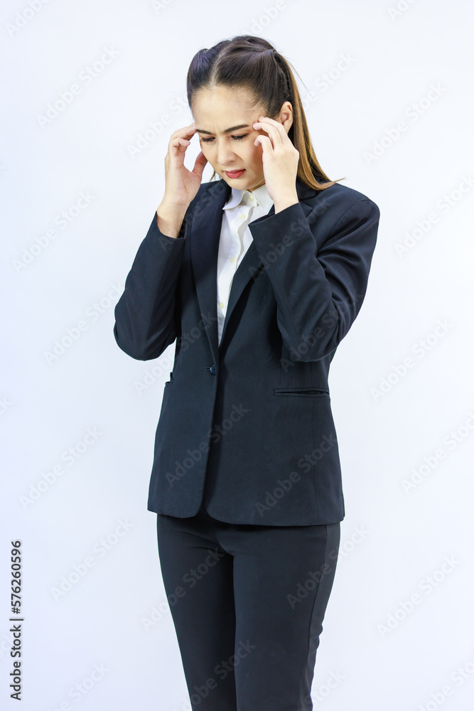 Portrait isolated cutout studio shot of Millennial Asian professional successful female businesswoman lawyer ceo in formal business suit posing smiling on white background Portrait isolated cutout studio shot of Millennial Asian professional successful female businesswoman lawyer ceo in formal business suit posing smiling on white background
