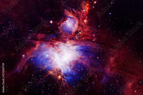 Fototapeta Naklejka Na Ścianę i Meble -  Beautiful red galaxy. Elements of this image were furnished by NASA